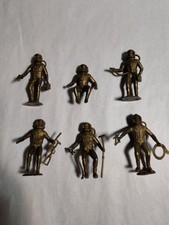 Astronaut MPC Army Men Toy Soldier plastic military figures vtg Marx gold x 6