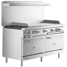 Liquid Propane 2 Burner 60" Range with 48" Griddle and 2 Standard Ovens - 200,00