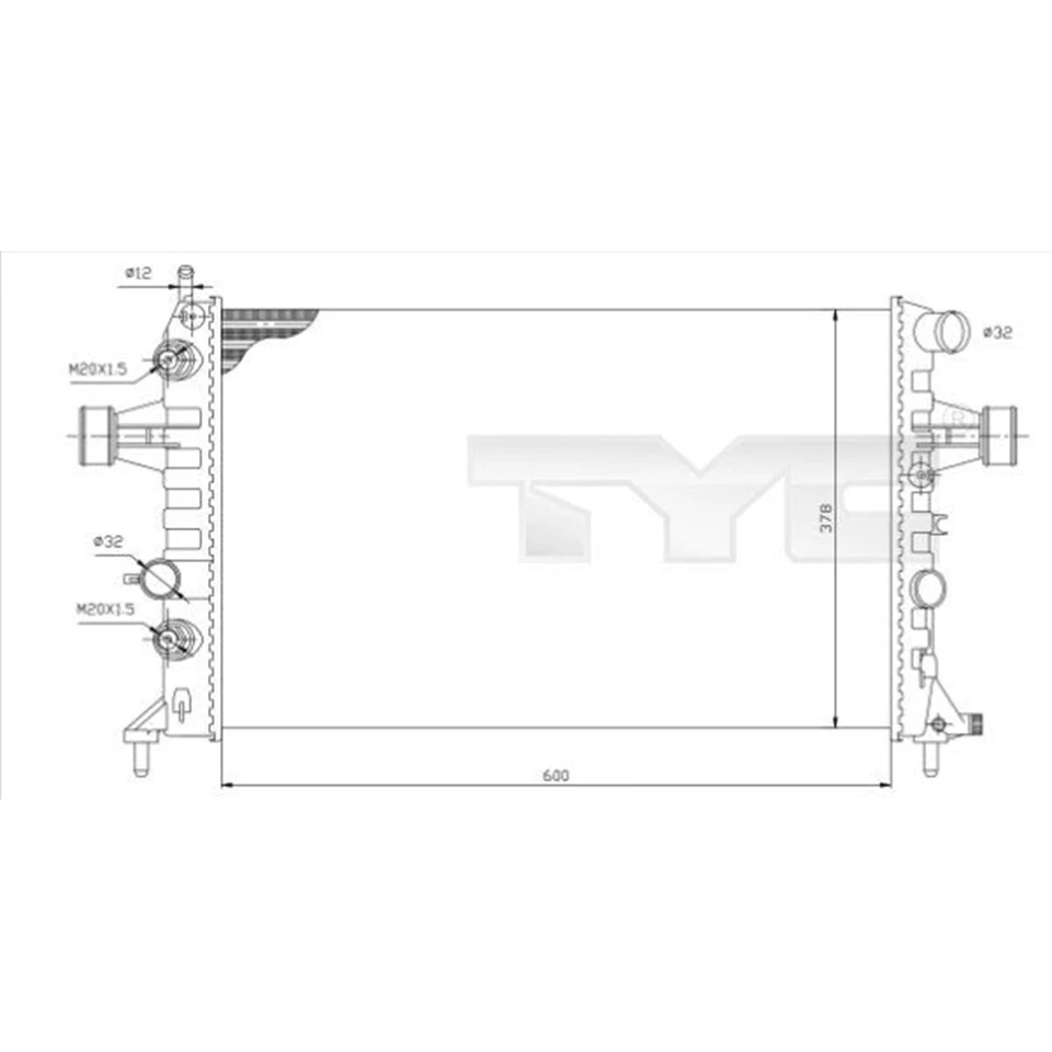 TYC Radiateur Refroidissement Moteur Convient pour Opel Astra Zafira 725-0006 - Photo 1/1