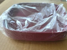 TUPPERWARE Square 8" Plates RAISED EDGES 4PC Lunch/Picnic BPA FRE BORDEAUX COLOR