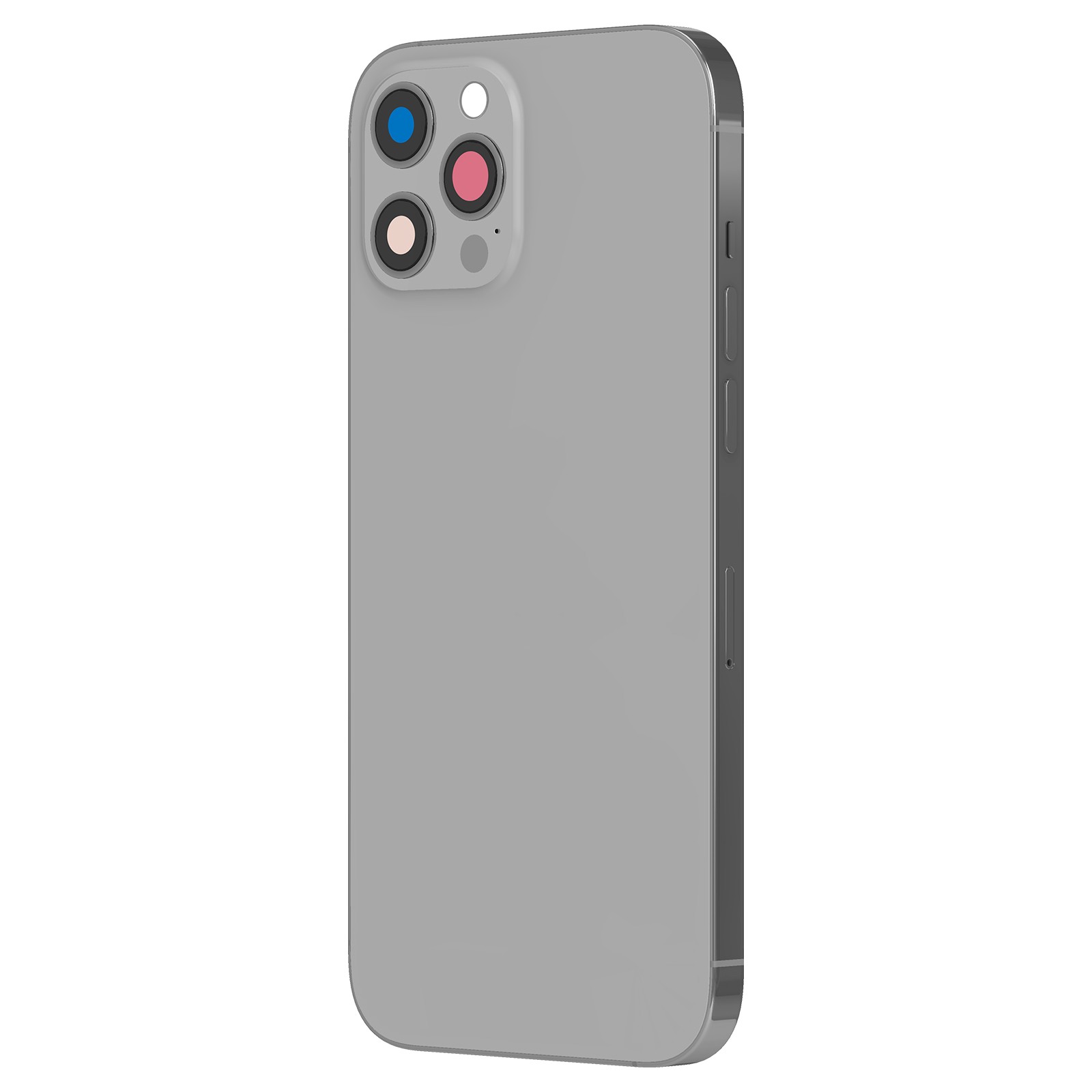 Coque iPhone 12 Pro Max Clappio gris clair avec cache batterie intégré