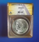 1883-O Morgan Silver Dollar, ANACS MS64 , New Orleans  Mint