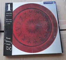 Luminarc Cristal D' Arques Durand Antique Ruby 12-3/4” Serving Plate Platter