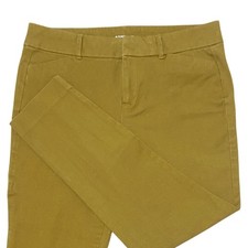 Old Navy Pixie Ankle Pants Mustard Yellow Stretch Cotton Blend Women's Size 8