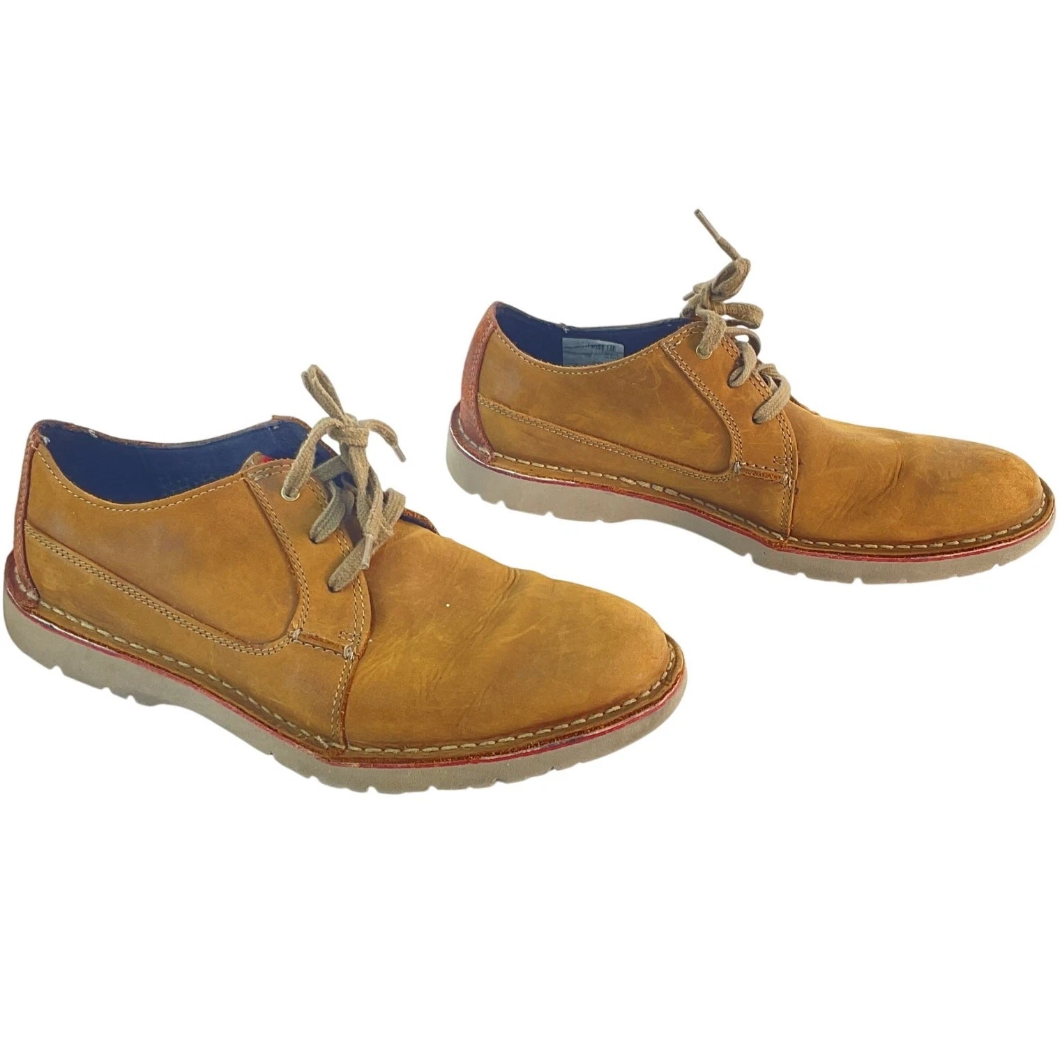Scarpe eleganti Clarks Vargo Tan Oxford da uomo taglia 9 5 G in pelle usate