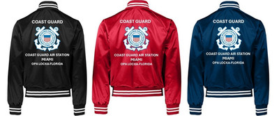 USCG*COAST GUARD AIR STATION MIAMI-FL *SATIN JACKET *USCG OFFICIAL LICENSE