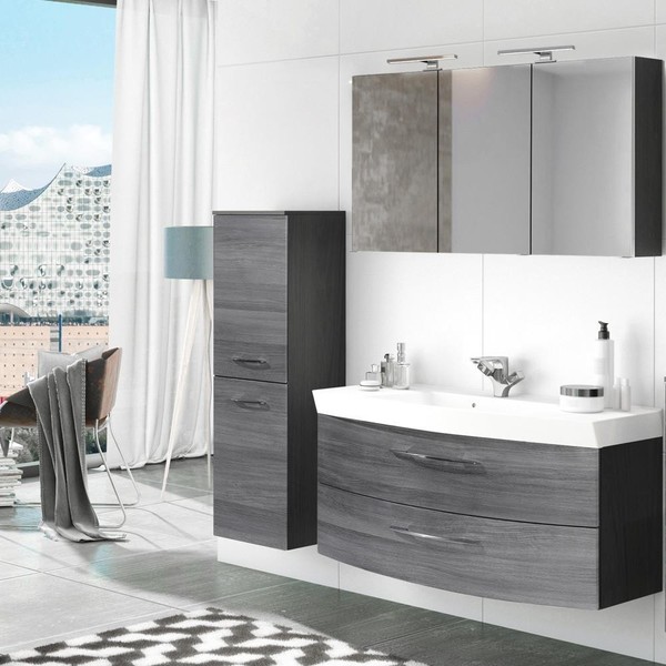 Badezimmer Waschplatz Bad-MöBel Set 120Cm Waschtisch Spiegelschrank GäSte Wc Bad-image