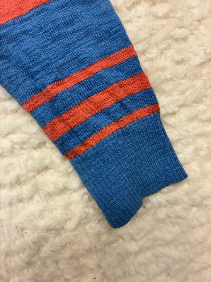 Suéter para mujer Mossimo Supply Co XS azul naranja a rayas algodón cuello redondo raglán Foto 2 de 4