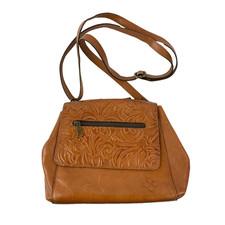 Patricia Nash Tooled Leather Crossbody Purse Flap Handbag