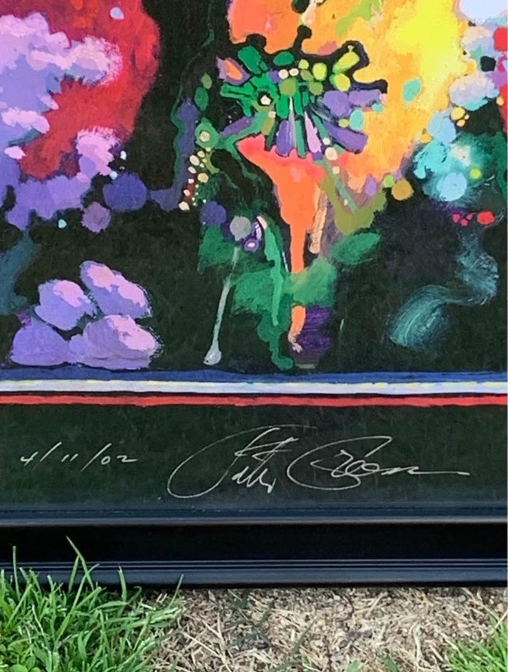 RARE Jimi Hendrix 7-Color Print Black Light Poster Signed By