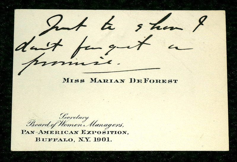 Marian DeForest Playwright Author 1901 Calling Card Pan American Exposition RARE