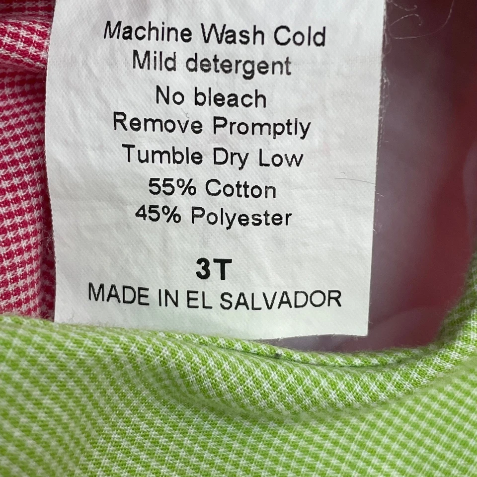 Vestido Secret Wishes Niñas 3T Rosa Guinga Cupcake Bordado Borde Verde Foto 4 de 4