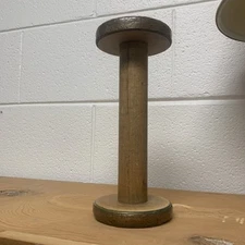 Vintage Wood Spool 11.5 Inch Marked 74 On Bottom Wooden Textile Spool