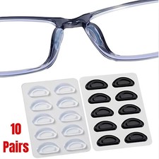 10 Pairs Adhesive Nose pads for Eyeglass Anti-Slip Silicone glasses spectacles