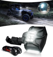 UTV Side Mirror w/LED Puddle Lights Heavy-Duty Aluminum Rear View Mirrors Fit...