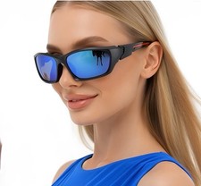 Wrap Around Frame UV400 Sports Sunglasses Polarized Lens Women Driving Running