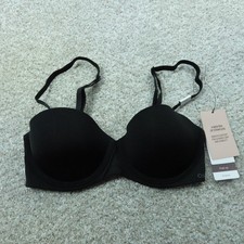 Calvin Klein Bra Womens 30C Black Underwired Strapless Push Up QF5677