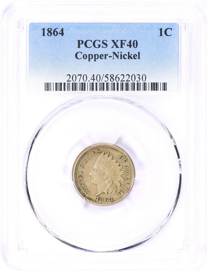 1864 PCGS XF40 Indian Cent Copper Nickel - Image 4 of 4