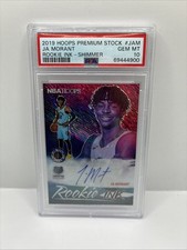 2019-20 Panini Premium Stock Hoops Ja Morant RC Rookie Ink Auto Shimmer PSA 10