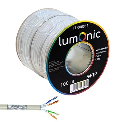 LUMONIC 100 m cavo di rete cavo di installazione CAT6 S/FTP cavo Ethernet cavo LAN CAT.6