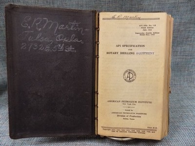 1944 API Amer Petroleum Inst 3 BOOKS in 1 OIL DRILLING SPECS Technical RARE
