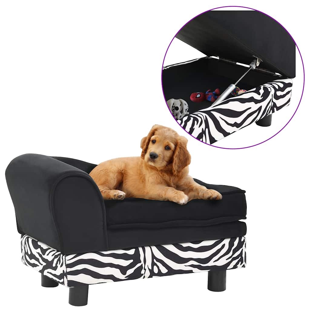 Divano Cane Peluche Nero 57x34x36 cm | Il Must-Have per il tuo Pet