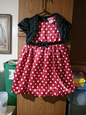 Park Bench Kids Size 5 Red/White Polka Dot With Black Jacket Dress.  One Piece