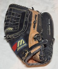 Vintage Mizuno Leather Baseball Glove MZ1391 Max Flex Professional Black Tan