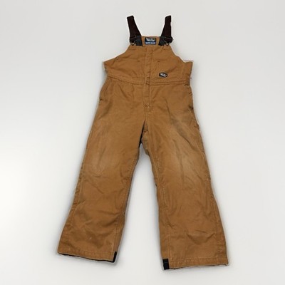 Walls Bib Overalls Mens XL Short Insulated Lined Canvas Duck Workwear Brown