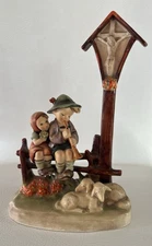 Beautiful HUMMEL FIGURINE "WAYSIDE DEVOTION" US Zone GERMANY GOEBEL Sheep Jesus