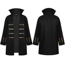 Role Play Costume Outerwear Coat with Black Metallic Trim Detail