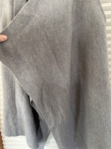 Eileen Fisher maglione gilet XL aperto davanti grigio a costine 100% lana casual outdoor - Foto 7 di 12
