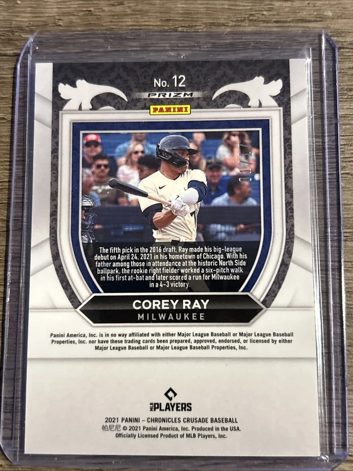 Corey Ray Brewers 2021 Chronicles Crusade Neon Orange #1/17 - Image 3 of 4
