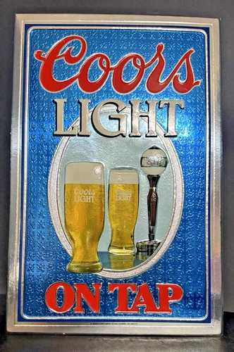 NOS VTG COORS LIGHT BEER Wall Hanging Plaque Adolf Coors Company 10.5" X  15.5"