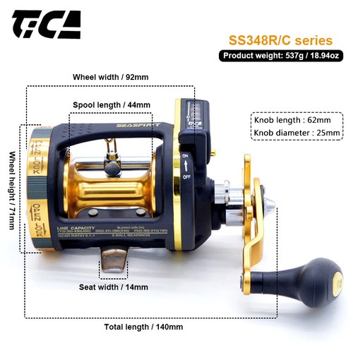 TICA SEASPIRIT 30" Retrieve Rate Level Wind Line Counter Saltwater Fishing Reels - Picture 12 of 14