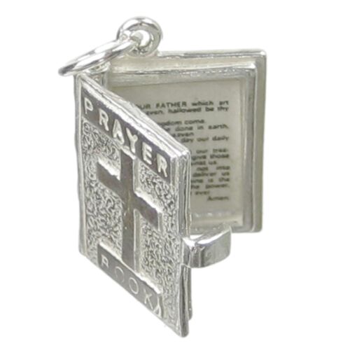 Prayer Book Opening sterling silver charm .925 x 1 Prayers Holy Books - Picture 1 of 7