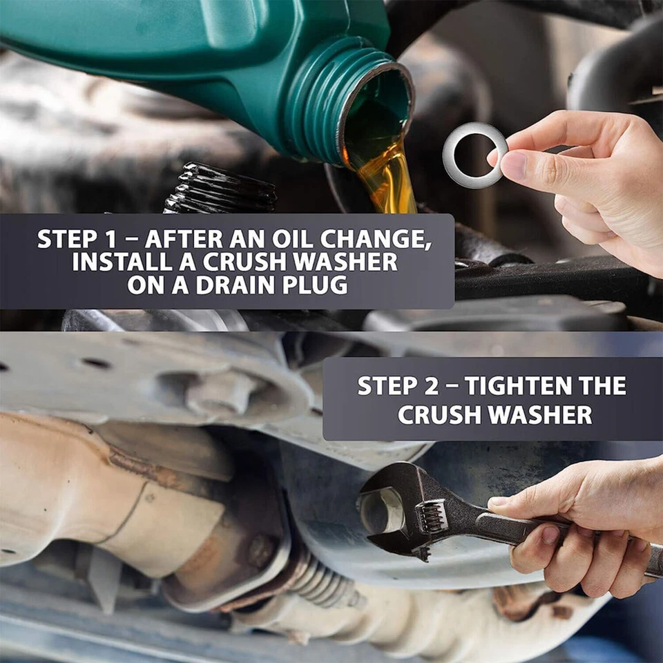 Juntas de arandelas de trituración de tapón de drenaje de aceite de 20x 14 mm para Honda Accord 94109-14000 Foto 4 de 4