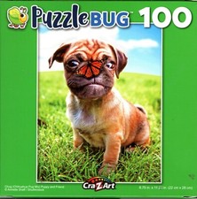 Chug Chihuahua Pug Mix Puppy and Friend - 100 Pieces Jigsaw Puzzle