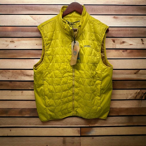 Prana Alpine Air Vest Mens Size Large Yellow Full Zip Lightweight Primaloft NWT video thumbnail