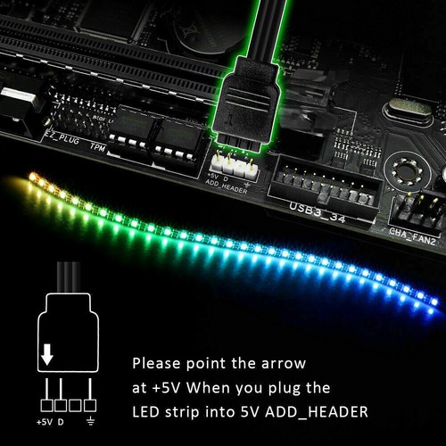 1-3m ARGB 5V Addressable Rainbow LED Strip light 3PIN Computer Case Tape Light - Picture 6 of 23