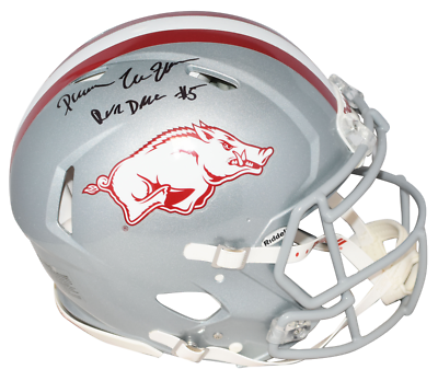 DARREN McFADDEN SIGNED ARKANSAS RAZORBACKS SILVER AUTHENTIC HELMET