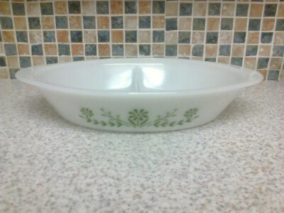 GLASBACK OVAL 2 ABSCHNITTE GETEILT SCHALE GRÜN CRAZY DAISY DESIGN 12'' GRIFF-GRIFF
