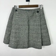 Alexander McQueen Skirt 40 Gray Wool Tweed Minimalist Quiet Luxury Academia