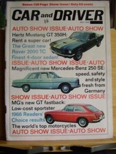 CAR AND DRIVER CAR AUTO MOTORING MAG MAY 1966 ROVER 2000 TC MGB GT DUESENBERG