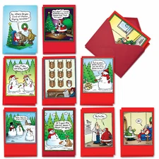 Christmas Cards-Soul Santa With Toys: Funny Mixed Set of 12 Cards w/ Envelopes