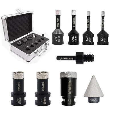 9pcs Diamond Hole Saw Cutter Tool Core Drill Bits Set Ceramic Masonry Tile w Box