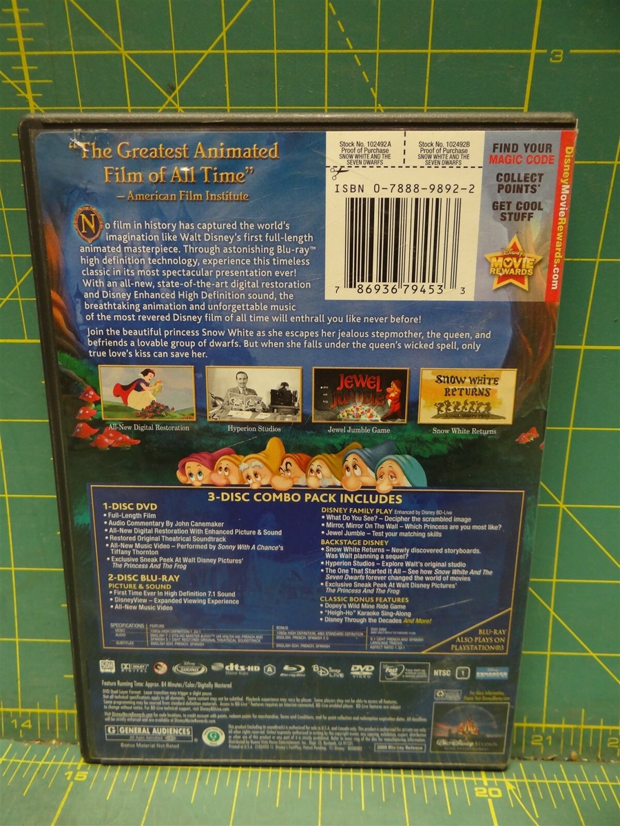 Snow White and the Seven Dwarfs Diamond Edition DVD Disney Rated G