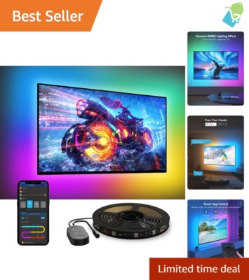 Multicolor RGBIC TV Backlight with App Control for 55-65 Inch TVs - 12.5ft Light