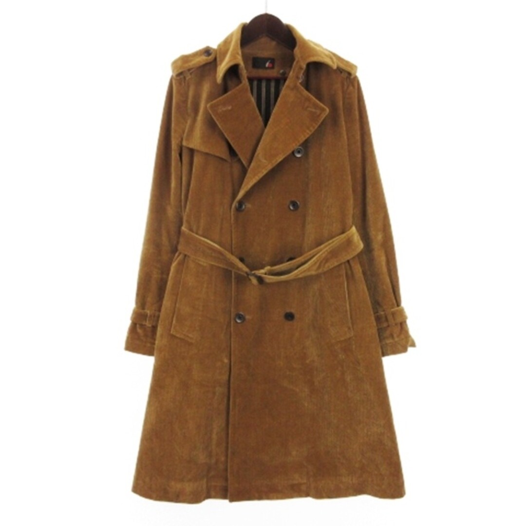 Io corduroy trench coat with liner belt cotton camel 2 outer Used  