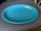 Fiesta Ware Turquoise Blue 13" Serving Platter Fiestaware Oval 13.5" x 9.5" USA
